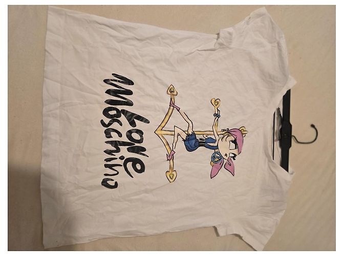 Camiseta blanca Love Moschino con estampado - vista 7