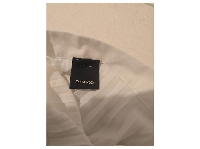 Pinko Saia longa plissada assimétrica Preto Branco - vista 2