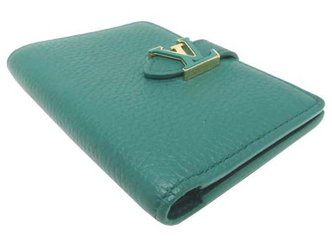 Louis Vuitton Damengeldbeutel Bi-fold aus grünem Taurillon-Leder - Ansicht 3