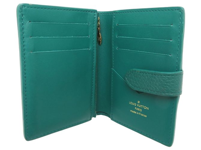 Louis Vuitton Damengeldbeutel Bi-fold aus grünem Taurillon-Leder - Ansicht 5