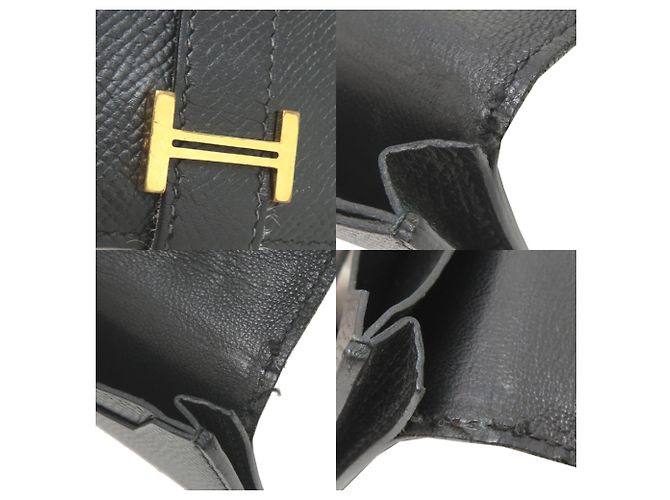 Tarjetero Hermès Bearn en piel Epsom negro - vista 9