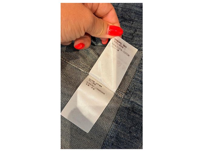 Louis Vuitton Monogram Denim Kleid mit Ledergürtel Blau Monogramm - Ansicht 8