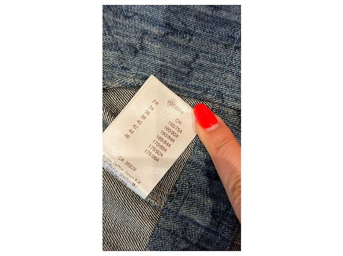 Louis Vuitton Monogram Denim Kleid mit Ledergürtel Blau Monogramm - Ansicht 9