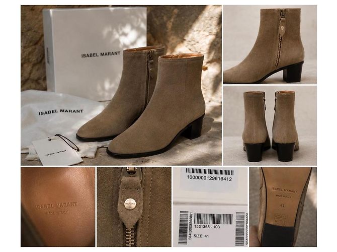 Bottines en daim Isabel Marant Marron - vue 2