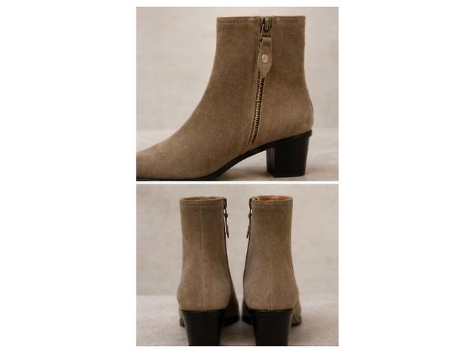 Bottines en daim Isabel Marant Marron - vue 4