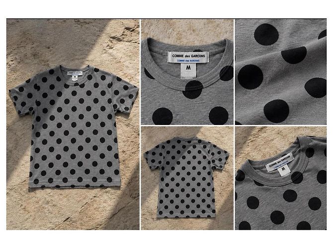 Comme Des Garcons Camiseta Comme des Garçons Polka Dot Negro Gris - vista 3