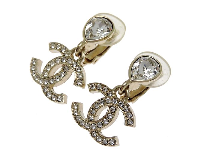 Chanel Coco Mark Drop Strass-Ohrringe - Ansicht 2