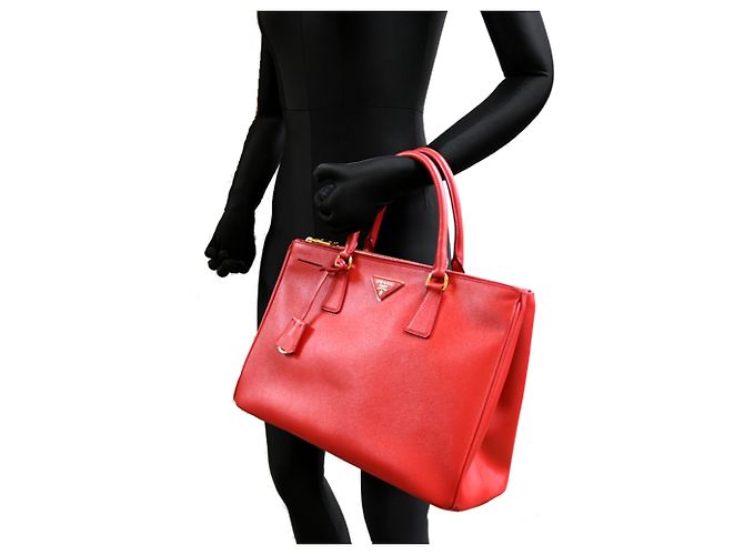 Borsa a mano da donna Prada Galleria in rosso Fuoco - vista 9