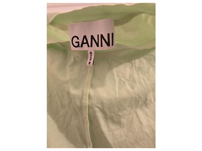 Camiseta Ganni de algodón verde - vista 2