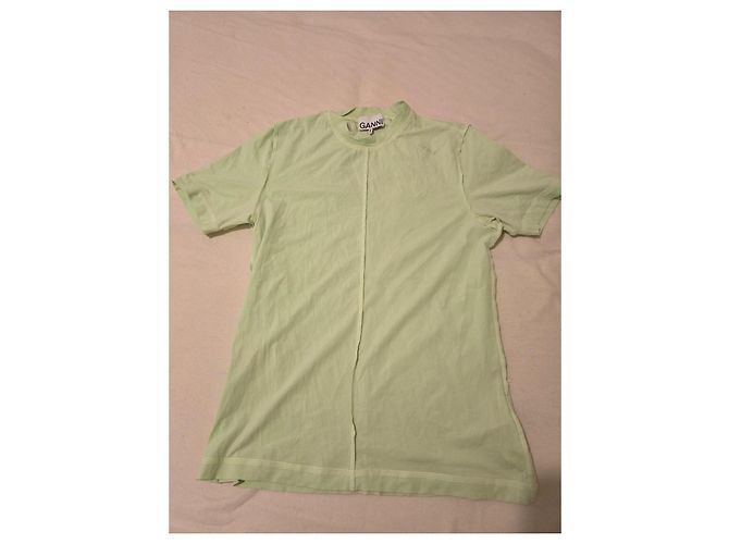 Camiseta Ganni de algodón verde - vista 7