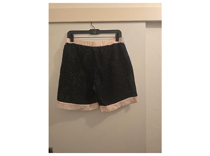 Sonia Rykiel Shorts de algodão com riscas azuis e brancas Preto Rosa Branco Azul - vista 5
