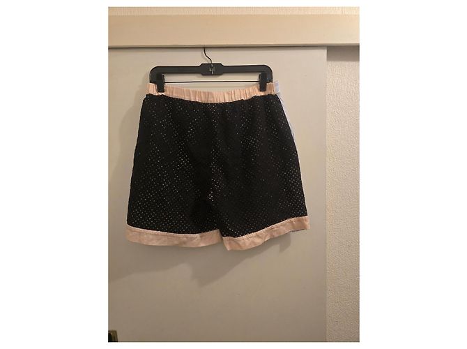 Sonia Rykiel Shorts de algodão com riscas azuis e brancas Preto Rosa Branco Azul - vista 6