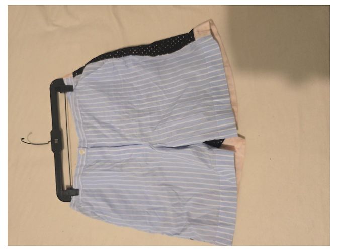 Sonia Rykiel Shorts de algodão com riscas azuis e brancas Preto Rosa Branco Azul - vista 7