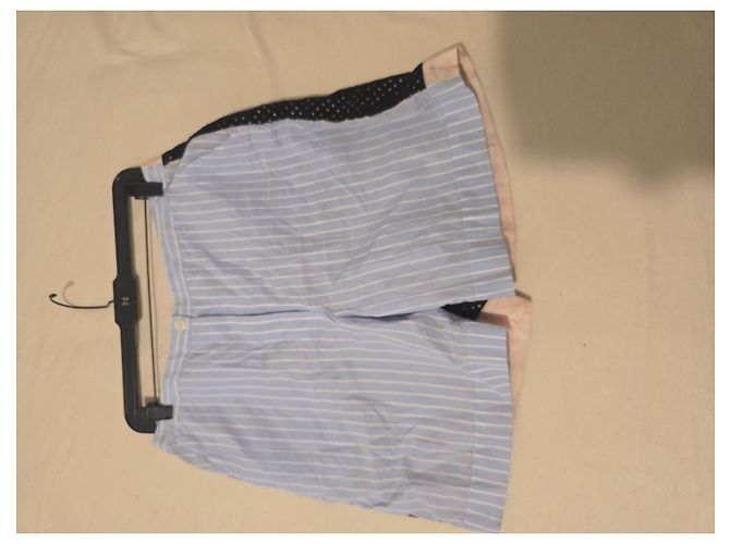 Sonia Rykiel Shorts de algodão com riscas azuis e brancas Preto Rosa Branco Azul - vista 8