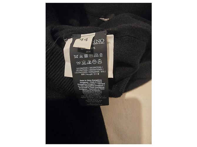 Ermanno Scervino Saia lápis preta com riscas laterais Preto - vista 3