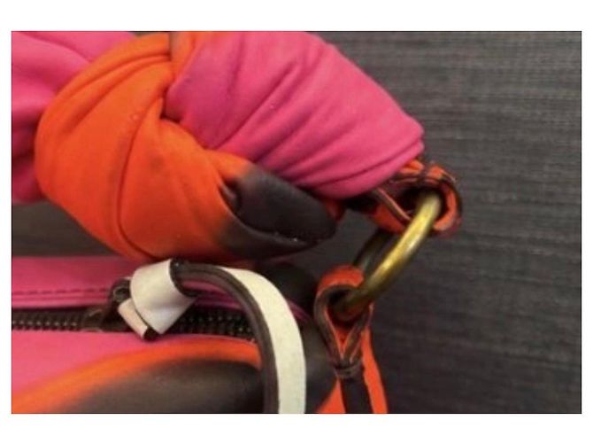 Dries Van Noten Mehrfarbige Leder-Schultertasche Schwarz Pink Weiß Orange - Ansicht 5