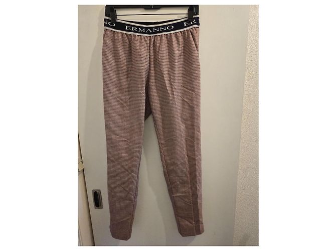 Ermanno Scervino Karo-Hose Braun Pink Weiß - Ansicht 6