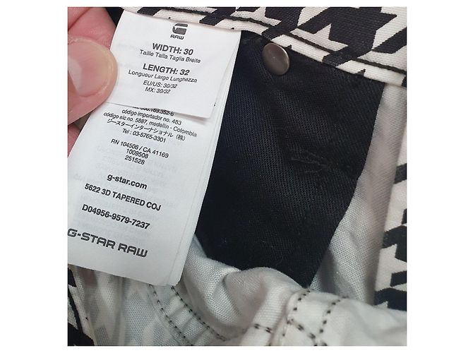 Autre Marque G-Star Raw x Pharrell Williams Vaqueros Tapered Houndstooth Negro Blanco - vista 7
