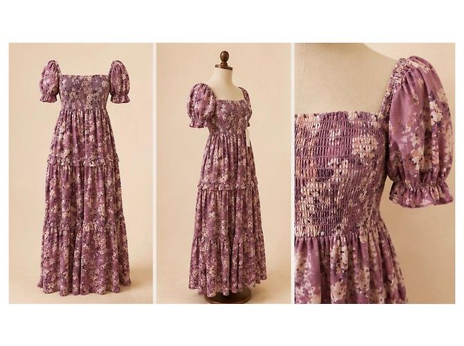Autre Marque Caroline Constas Maxikleid mit Blumenprint Pink Weiß Lila - Ansicht 3