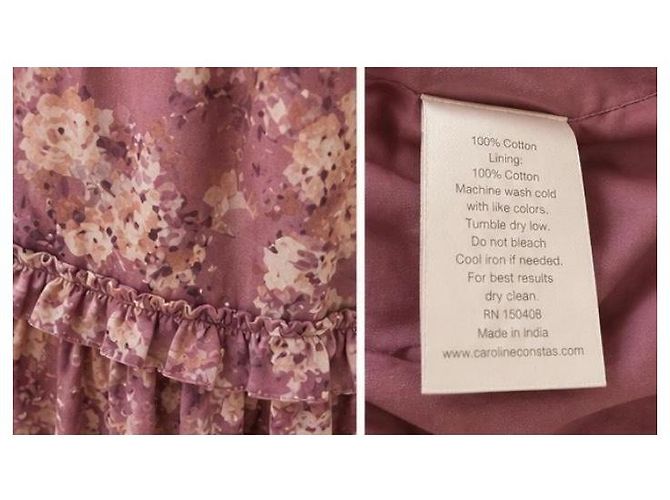 Autre Marque Caroline Constas Maxikleid mit Blumenprint Pink Weiß Lila - Ansicht 7