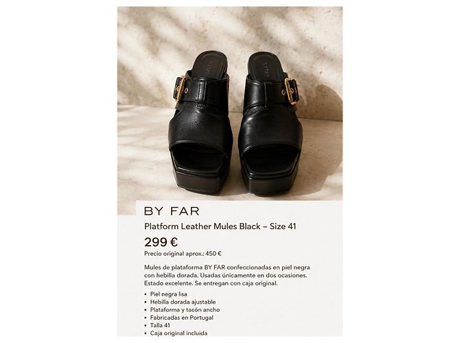 By Far Mule con zeppa in pelle Nero - vista 2