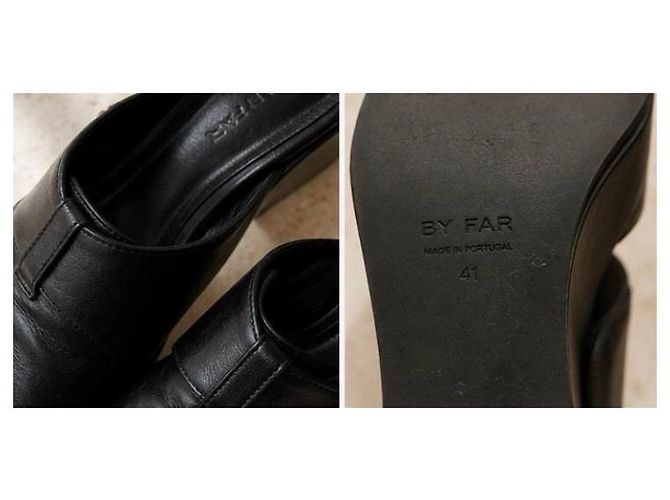 By Far Mule con zeppa in pelle Nero - vista 4