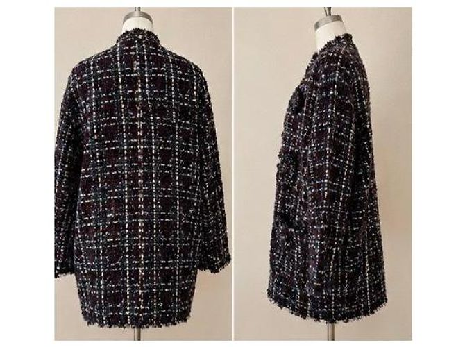 Giacca in tweed Isabel Marant Marrone Bianco Blu scuro - vista 4
