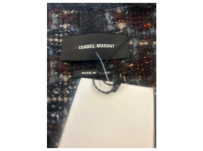 Giacca in tweed Isabel Marant Marrone Bianco Blu scuro - vista 8