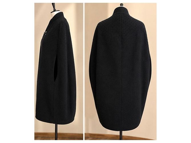 Rick Owens Lilies Giacca Cape Nera Nero - vista 2