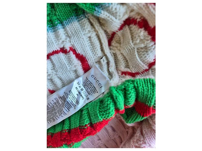 Langer Strickcardigan Gucci x Adidas Pink Weiß Rot Blau Mehrfarben Grün - Ansicht 5