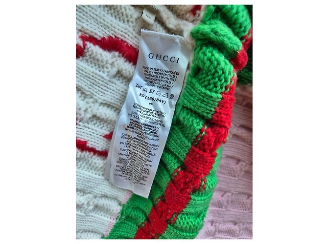 Langer Strickcardigan Gucci x Adidas Pink Weiß Rot Blau Mehrfarben Grün - Ansicht 6