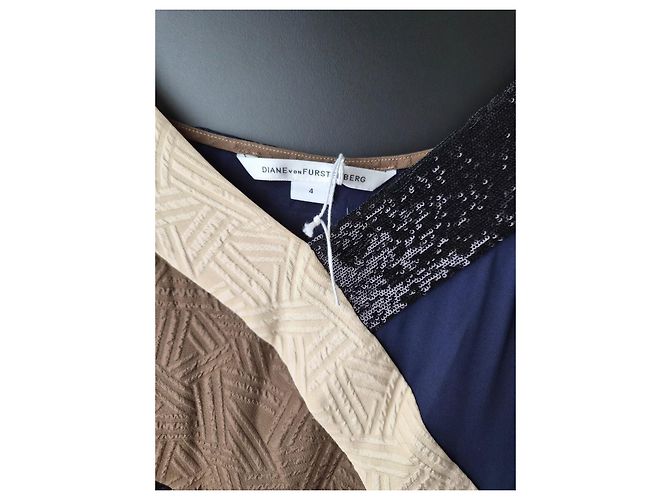 Diane Von Furstenberg Abito lungo con spalline e paillettes Marrone Nero Blu Beige - vista 2