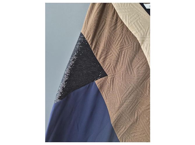 Diane Von Furstenberg Abito lungo con spalline e paillettes Marrone Nero Blu Beige - vista 3