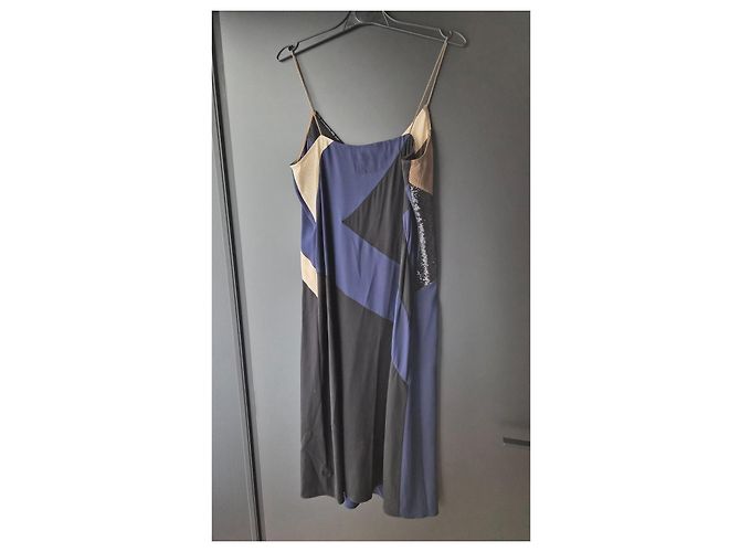 Diane Von Furstenberg Abito lungo con spalline e paillettes Marrone Nero Blu Beige - vista 4