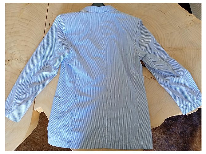 Autre Marque Giacca New Man blu a righe bianche - vista 2