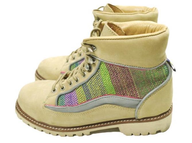 Autre Marque SUICOKE is-ness Nubuck Strick-Arbeitsstiefel Beige - Ansicht 2