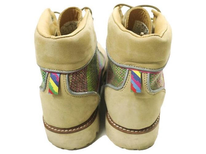 Autre Marque SUICOKE is-ness Nubuck Strick-Arbeitsstiefel Beige - Ansicht 4