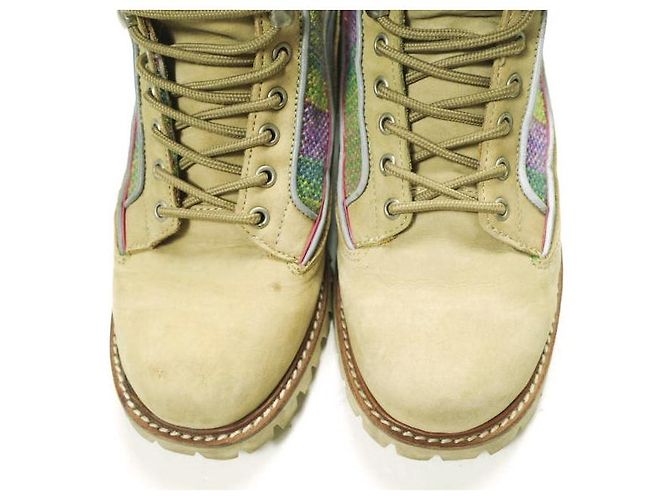 Autre Marque SUICOKE is-ness Nubuck Strick-Arbeitsstiefel Beige - Ansicht 5