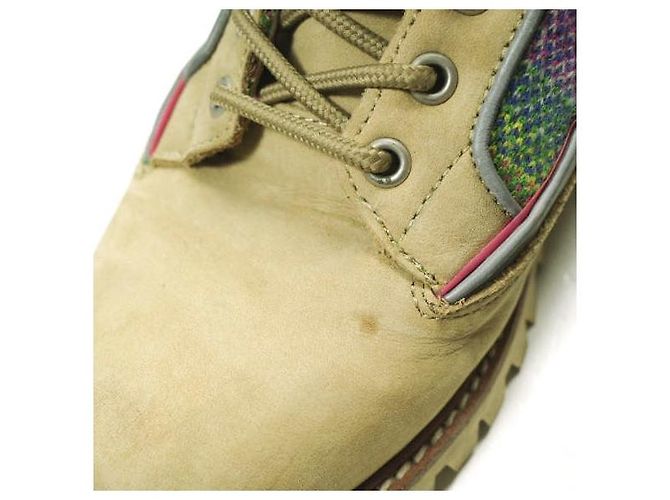 Autre Marque SUICOKE is-ness Nubuck Strick-Arbeitsstiefel Beige - Ansicht 6