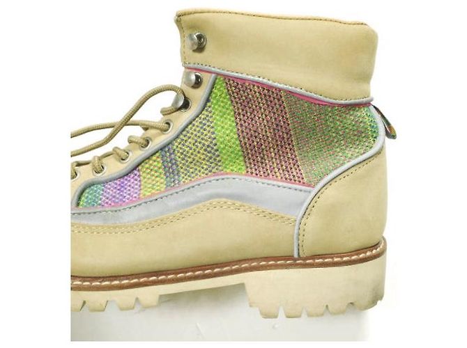 Autre Marque SUICOKE is-ness Nubuck Strick-Arbeitsstiefel Beige - Ansicht 9