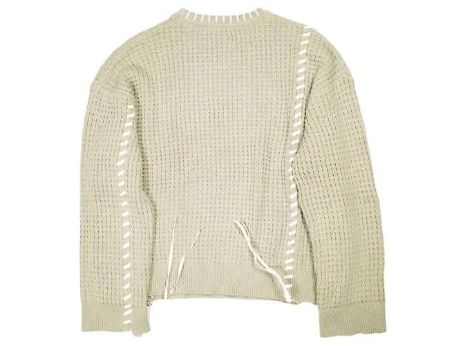 Autre Marque GEN_DAI CREW KNIT Punto de algodón y acrílico Beige - vista 2