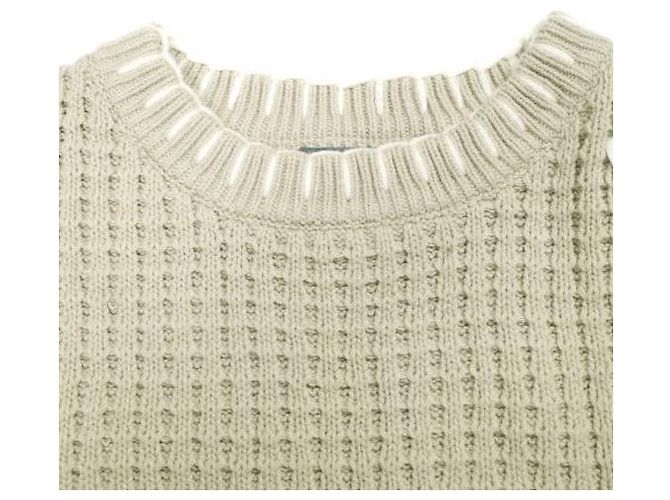 Autre Marque GEN_DAI CREW KNIT Punto de algodón y acrílico Beige - vista 4