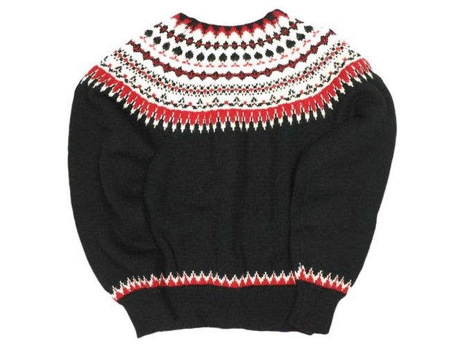 Autre Marque Freada Nordische Wollstrickjacke Schwarz - Ansicht 2