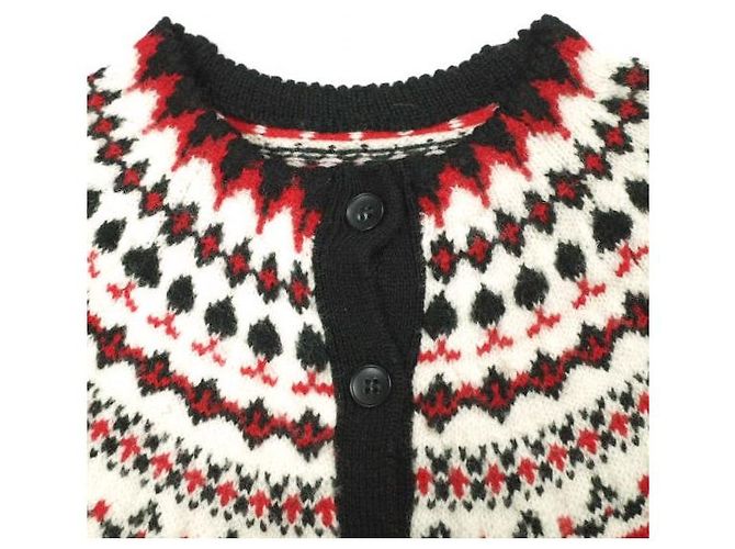 Autre Marque Freada Nordische Wollstrickjacke Schwarz - Ansicht 4