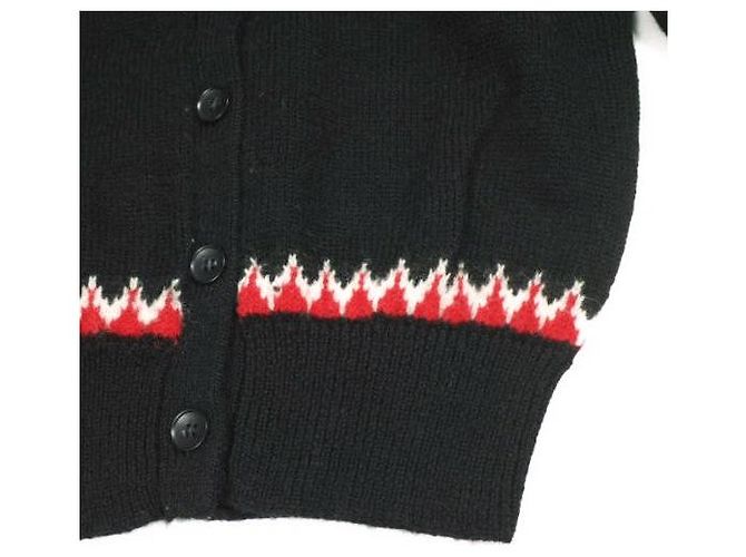 Autre Marque Freada Nordische Wollstrickjacke Schwarz - Ansicht 5