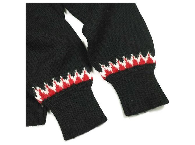 Autre Marque Freada Nordische Wollstrickjacke Schwarz - Ansicht 6
