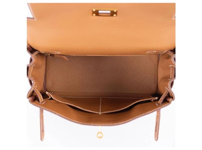 Hermès Kelly 28 Sellier Togo Leder Tasche Braun - Ansicht 3