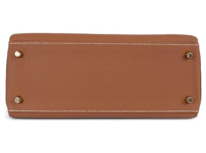 Hermès Kelly 28 Sellier Togo Leder Tasche Braun - Ansicht 5