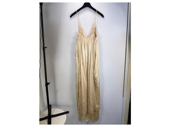 Autre Marque Uma Wang Vestido maxi de mezcla de seda Beige - vista 2