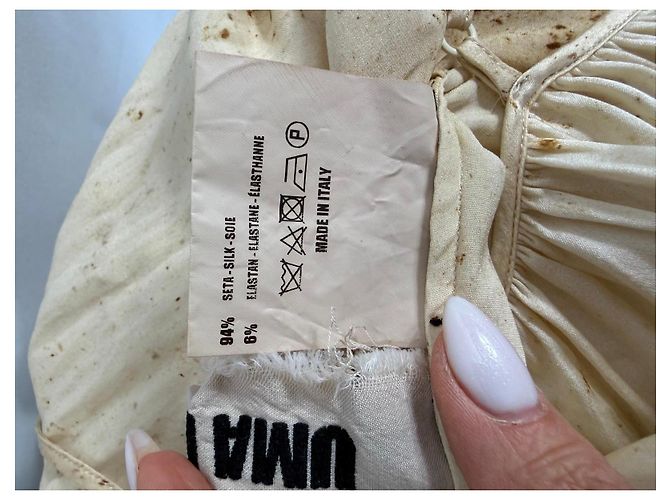Autre Marque Uma Wang Vestido maxi de mezcla de seda Beige - vista 3